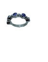 Authentic Tanzanite Round Gem 1.5 Ct Band 925 Sterling Silver, 18k White Gold Rhodium coated AAA