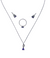 Authentic Tanzanite Trillion Set 925 Sterling Silver,18k White Gold Rhodium Coated AAA