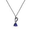 Authentic Tanzanite Trillion Set 925 Sterling Silver,18k White Gold Rhodium Coated AAA